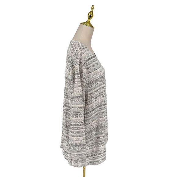 NWT J. Jill Pima Crew Neck Long Sleeve Tee 3x Snowflake Holiday Winter Cotton - Picture 9 of 14